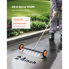 24" Pressure Washer Undercarriage Cleaner, Stainless Steel Surface Cleaner for Pressure Washer, 4000 Max PSI, Angle Adjustment Gear, 7 Spray Nozzles, 2 Extended Wands for Driveway, Patio, Deck