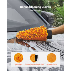 24" Pressure Washer Undercarriage Cleaner, Stainless Steel Surface Cleaner for Pressure Washer, 4000 Max PSI, Angle Adjustment Gear, 7 Spray Nozzles, 2 Extended Wands for Driveway, Patio, Deck