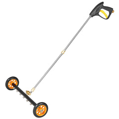 24" Pressure Washer Undercarriage Cleaner, Stainless Steel Surface Cleaner for Pressure Washer, 4000 Max PSI, Angle Adjustment Gear, 7 Spray Nozzles, 2 Extended Wands for Driveway, Patio, Deck