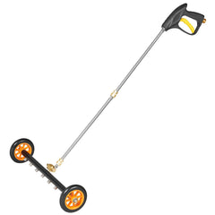 24" Pressure Washer Undercarriage Cleaner, Stainless Steel Surface Cleaner for Pressure Washer, 4000 Max PSI, Angle Adjustment Gear, 7 Spray Nozzles, 2 Extended Wands for Driveway, Patio, Deck