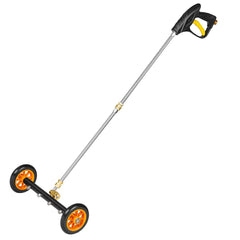 16" Pressure Washer Undercarriage Cleaner, Stainless Steel Surface Cleaner for Pressure Washer, 4000 Max PSI, Angle Adjustment Gear, 4 Spray Nozzles, 2 Extended Wands for Driveway, Patio, Deck