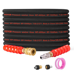 Pressure Washer Hose, 100FT, Kink Free 3/8"-φ14.8 Male, 3/8"-φ15 Female For Most Brand Pressure Washers, 4.9'' Bending Radius, 4800 PSI Heavy Duty Power Washer Extension Replacement Hose