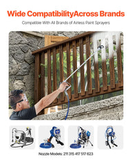 Airless Paint Spray Gun and Hose Kit 3600PSI with Extension Rods Filters