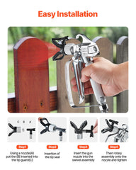 Airless Paint Spray Gun 3600PSI High Pressure Airless Spray Gun with 5Tips