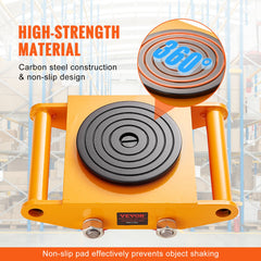 Machinery Skate Dolly Machinery Mover 13200lbs/6T Carbon Steel 4 PU Wheels