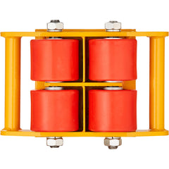 4PCS Machinery Skate Dolly, 17637LBS/8T Industrial Machinery Mover, Heavy Duty Carbon Steel Machinery Moving Skate with 4 PU Wheels and 360° Rotation Non-Slip Cap for Warehouse Workshop Factory