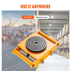 4PCS Machinery Skate Dolly Mover Skate 26455LBS/12T 4 Carbon Steel Wheels