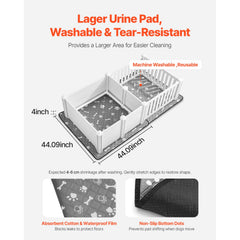 Dog Whelping Box, 1.86x0.97x0.5 m, Plastic Dog Whelping Pen with Adjustable Height Door, Puppy Playpen with Waterproof Pee Pad, Easy to Clean, Durable Indoor Pet Birth Kit for Medium Sized Dogs
