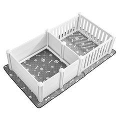 Dog Whelping Box, 1.86x0.97x0.5 m, Plastic Dog Whelping Pen with Adjustable Height Door, Puppy Playpen with Waterproof Pee Pad, Easy to Clean, Durable Indoor Pet Birth Kit for Medium Sized Dogs