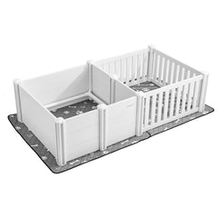 Dog Whelping Box, 1.86x0.97x0.5 m, Plastic Dog Whelping Pen with Adjustable Height Door, Puppy Playpen with Waterproof Pee Pad, Easy to Clean, Durable Indoor Pet Birth Kit for Medium Sized Dogs