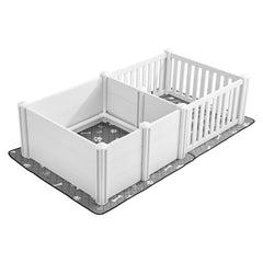 Dog Whelping Box, 1.86x0.97x0.5 m, Plastic Dog Whelping Pen with Adjustable Height Door, Puppy Playpen with Waterproof Pee Pad, Easy to Clean, Durable Indoor Pet Birth Kit for Medium Sized Dogs
