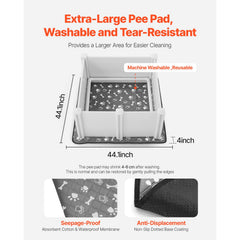 Dogs Whelping Box, 980 x 980 x 460 mm, Plastic PVC Puppies Playpen with Height Adjustable Door and Washable Pee Pad, Anti-Deformation Indoor Puppy Play Pen for Medium Breed Dogs, Milk White
