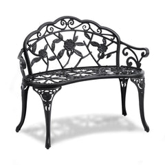 Outdoor Bench, 38.8 inches Metal Garden Bench for Outdoors, 480 lbs Load Capacity Bench, Outdoor Garden Park Bench with Backrest and Armrests, Patio Bench for Garden, Park, Yard, Front Porch