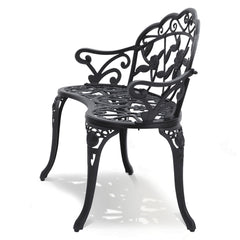 Outdoor Bench, 38.8 inches Metal Garden Bench for Outdoors, 480 lbs Load Capacity Bench, Outdoor Garden Park Bench with Backrest and Armrests, Patio Bench for Garden, Park, Yard, Front Porch