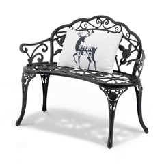Outdoor Bench, 38.8 inches Metal Garden Bench for Outdoors, 480 lbs Load Capacity Bench, Outdoor Garden Park Bench with Backrest and Armrests, Patio Bench for Garden, Park, Yard, Front Porch