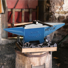 Single Horn Steel Anvil 44 lb with Round and Square Holes for Blacksmithing