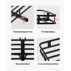 53" x 19" x 5", Hitch Cargo Carrier, 500 lbs Capacity Hitch Cargo Carrier with Hitch Stabilizer & Ratchet Straps, Hitch Mount Cargo Carrier with Cargo Net with Hook, Fit for SUVs