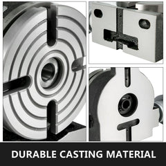 Rotary Table 6inch(150mm) Horizontal Vertical Milling Table 2/5inch(10mm) 4-Slot Milling Rotary Table MT-2 Rotary Table for Milling with Indexing Plate Set for Precision Milling Drilling