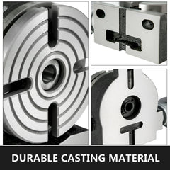 Rotary Table 6inch(150mm) Horizontal Vertical Milling Table 2/5inch(10mm) 4-Slot Milling Rotary Table MT-2 Rotary Table for Milling with Indexing Plate Set for Precision Milling Drilling
