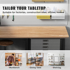 Table Top, 55" x 27.6" x 1", 220.5 lbs Load Capacity, Universal One-Piece Particle Board Desktop for Height Adjustable Electric Standing Desk Frame, Rectangular Countertop for Home & Office Desk