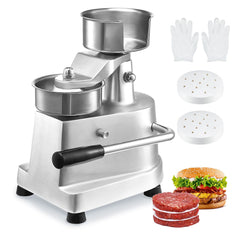 Commercial Burger Patty Maker, 100mm Hamburger Beef Patty Maker, Heavy Duty Food-Grade Stainless Steel Bowl Burger Press Machine, Kitchen Meat Forming Processor with 1000 Pcs Patty Papers