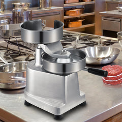 Commercial Burger Patty Maker, 150mm Hamburger Beef Patty Maker, Heavy Duty Food-Grade Stainless Steel Bowl Burger Press Machine, Kitchen Meat Forming Processor with 1000 Pcs Patty Papers