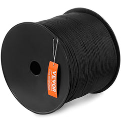 Braided Nylon Rope, 5 mm x 304.8 m, 32 Strands, 3.20kN Breaking Strength Outdoor Climbing Rope, Arborist Tree Climbing Rigging Rope Ideal for Rock Hiking Camping Swing Rappelling Rescue, Black