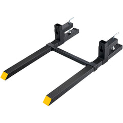 Pallet Forks, 907 kg Clamp on Pallet Forks, 1090 mm Total Length Tractor Bucket Forks with Adjustable Stabilizer bar, Heavy Duty Pallet Forks for Tractor Attachments, Skid Steer, Loader Bucket