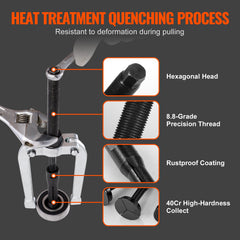 Blind Hole Collet Bearing Race and Seal Puller Extractor Kit, Slide Hammer Pilot Insert Inner Internal Bearing Removal Tool Set, 10 Adjustable Collects and Counterstay, 16 PCS