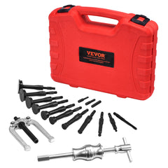 Blind Hole Collet Bearing Race and Seal Puller Extractor Kit, Slide Hammer Pilot Insert Inner Internal Bearing Removal Tool Set, 10 Adjustable Collects and Counterstay, 16 PCS