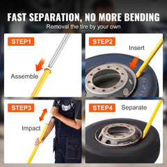 Tire Bead Breaker Slide Hammer, 117.5 cm Length Tire Slide Hammer, Heavy Duty Steel Tire Changing Tool, Tire Breaker Bar for Car Truck Trailer Tire Removal