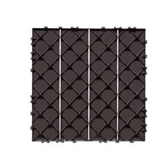 Interlocking Deck Tiles, 10 Pack,12"x12" 10 sq. ft Plastic Waterproof Outdoor Flooring All Weather Use, Patio Floor Decking Covering Tiles for Porch Poolside Balcony Backyard, Dark Brown