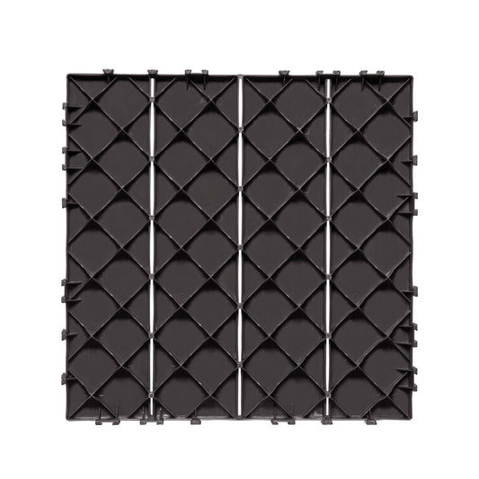Interlocking Deck Tiles, 36 Pack,11.6"x11.6" 36 sq. ft Plastic Waterproof Outdoor Flooring All Weather Use, Patio Floor Decking Covering Tiles for Porch Poolside Balcony Backyard, Dark Brown