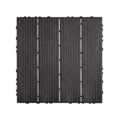 Interlocking Deck Tiles, 36 Pack,11.6"x11.6" 36 sq. ft Plastic Waterproof Outdoor Flooring All Weather Use, Patio Floor Decking Covering Tiles for Porch Poolside Balcony Backyard, Dark Brown