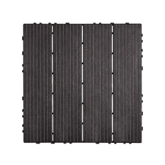 Interlocking Deck Tiles, 36 Pack,11.6"x11.6" 36 sq. ft Plastic Waterproof Outdoor Flooring All Weather Use, Patio Floor Decking Covering Tiles for Porch Poolside Balcony Backyard, Dark Brown