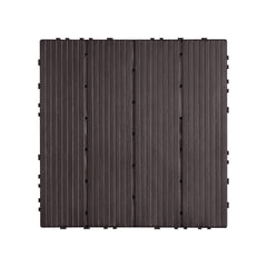 Interlocking Deck Tiles 54 Pack 12"x12" Waterproof for Porch Dark Brown