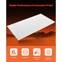 HDPE Plastic Sheet Board, 1 Pack High Density Polyethylene Sheet Plastic Panel, 610 x 1219 mm 13 mm Thick Customizable Plastic Panels, for DIY Crafts, Heavy Duty Industrial Equipment, White