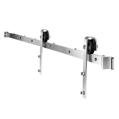 8FT Sliding Barn Door Hardware Kit, 330 LBS Weight Capacity, Compatible with 42 to 48 Inches Width & 1-3/8 to 1-3/4 Inches Thickness Single Sliding Barn Door, Durable Track & J-shape Roller