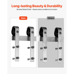 8FT Sliding Barn Door Hardware Kit, 330 LBS Weight Capacity, Compatible with 42 to 48 Inches Width & 1-3/8 to 1-3/4 Inches Thickness Single Sliding Barn Door, Durable Track & J-shape Roller