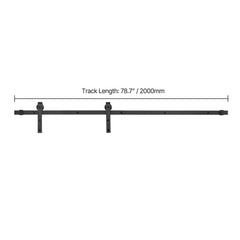 6.6FT Sliding Barn Door Hardware Kit, 330 LBS Weight Capacity, Compatible with 36-40 Inches Width & 1-3/8 to 1-3/4 Inches Thickness Single Sliding Barn Door, Durable Track & J-shape Roller Black