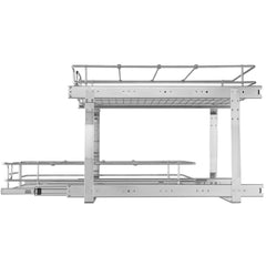 2 Tier 20"Wx21"Dx15"H Pull Out Cabinet Organizer, Heavy Duty Slide Out Pantry Shelves, Steel Roll Out Drawers, Sliding Drawer Storage for Home, 21.5"Wx22"Dx18"H Install Size for Cabinet