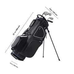 Golf Cart Bag with 14 Way Organizer Divider Top, 35” 11 Pockets Premium Cart Bag with Stand, Durable Golf Bags with Handles & Dust Cover & Detachable Dual Strap for Men & Women, Black White