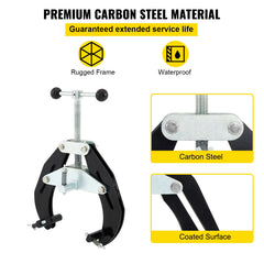 Pipe Clamp, 2 to 6 in, High Strength Ultra Clamp with Quick Acting Screws, Steel Pipe Alignment Tool with Lightweight Design, Black