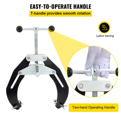 Pipe Clamp, 2 to 6 in, High Strength Ultra Clamp with Quick Acting Screws, Steel Pipe Alignment Tool with Lightweight Design, Black