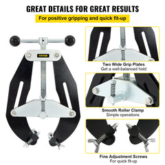 Pipe Clamp, 2 to 6 in, High Strength Ultra Clamp with Quick Acting Screws, Steel Pipe Alignment Tool with Lightweight Design, Black