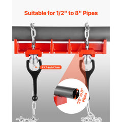 Pipe Welding Vise, 1/2 to 8-inch Pipe Welding Clamp with Dual Chains & Crank Handles, Heavy-Duty Cast Iron Welding Vise for a Variety of Pipes