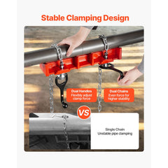 Pipe Welding Vise, 1/2 to 8-inch Pipe Welding Clamp with Dual Chains & Crank Handles, Heavy-Duty Cast Iron Welding Vise for a Variety of Pipes