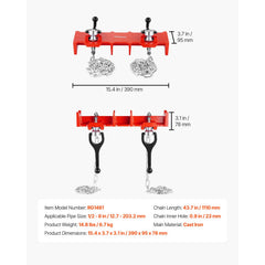 Pipe Welding Vise, 1/2 to 8-inch Pipe Welding Clamp with Dual Chains & Crank Handles, Heavy-Duty Cast Iron Welding Vise for a Variety of Pipes