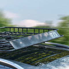 Roof Rack Cargo Carrier, 1095 x 1270 x 105 mm, Universal Rooftop Cargo Basket, Car Top Luggage Holder with 68 kg Max Load Capacity, 4.1 in Fence, Anti-Rust Alloy Steel, Wind Fairing, for SUV Car