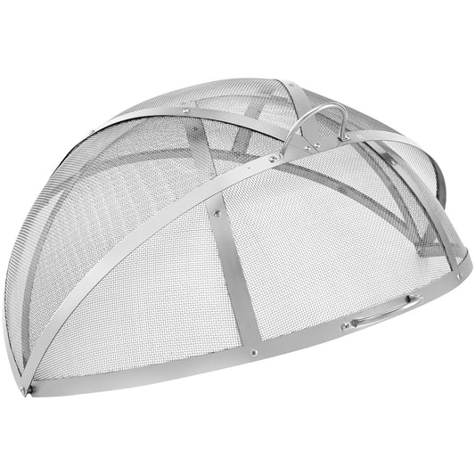 Firepit Spark Screen Lid, 36" Diameter, Outdoor Firepit Ring Cover Round Accessories, Fire Pit Metal Cover, Easy-Opening Stainless Steel Fire Ring Covers for Outdoor Patio Fire Pits Backyard